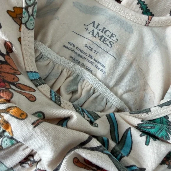 Alice + Ames Girls' Floral Cream Short-Sleeve Twirl Dress - Picture 7 of 7